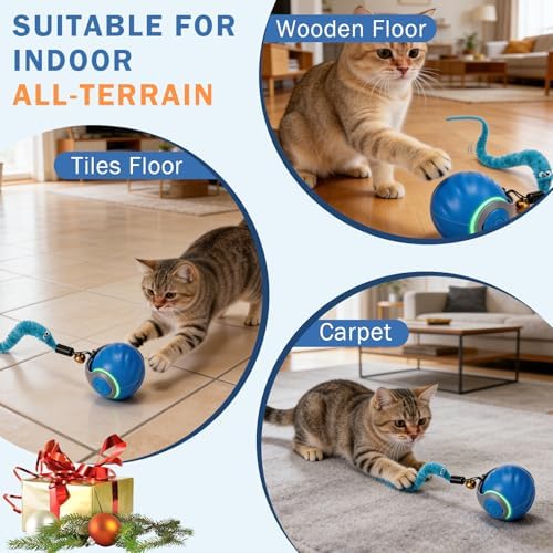 2-Pack Smart Cat Toy Ball, Automatic Rolling Interactive Cat Toys