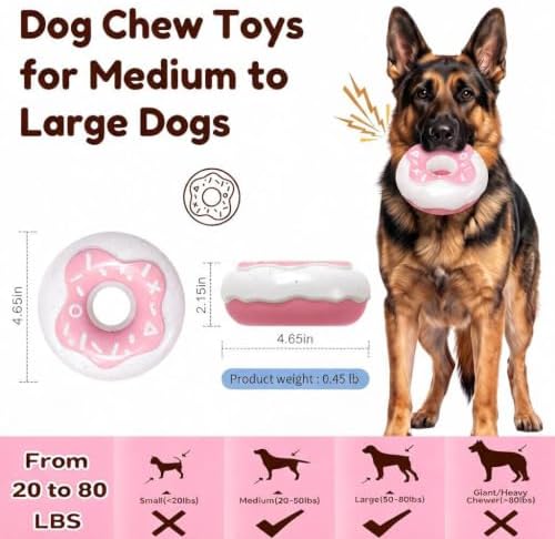 Squeaky Dog Chew Toys, Interactive Tough Indestructible Dog Toys for Aggressive Chewers, Medium to Large Dogs, Indoor & Outdoor Use