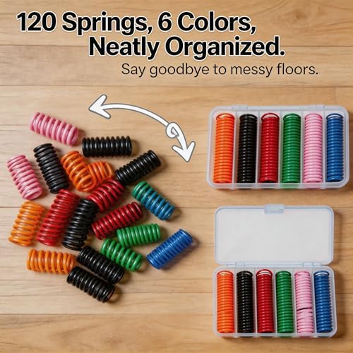 120 Pcs Cat Springs for Cats in 2 Storage Boxes for Interactive Play