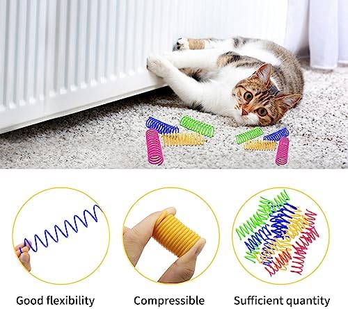 Andiker Spiral Cat Toy, 20pcs Interactive Elastic and Durable Coil Spring Toy for Indoor Cats, Relieves Boredom and Anxiety