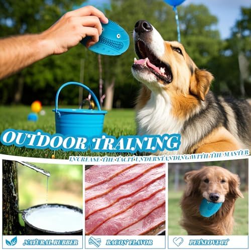 Indestructible Chew Toys for Aggressive Chewers - Durable, Squeaky, Large Toys for Big Dogs (Blue)