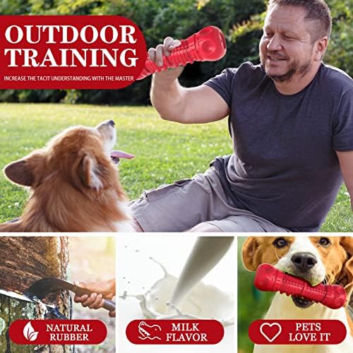 ZIKATON Dog Squeaky Toys for Aggressive Chewers, Durable Chew Toys for Large Medium Breed Dog, Dog Toys, Tough Durable Dogs Toys with Natural Rubber