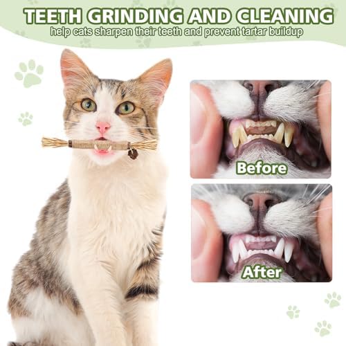 WOUSEDO 8 Pack Catnip Chew Toys for Cats, Cotton Sisal Rope Toys