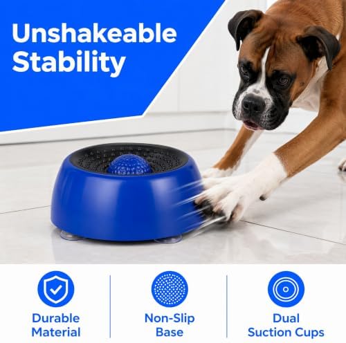 Dog Licking Bowl with Rolling Ball, Interactive Slow Feeder Dog Bowls & Dog Lick Bowl for Boredom Relief, Calming Lick and Roll Bowl for Dogs & Cats with Suction Cups for Wet Food, Peanut Butter