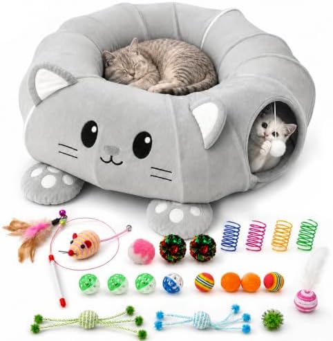 Cat Tunnel Bed with 21 Interactive Toys