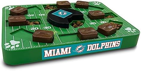 Pets First NFL Miami Dolphins Puzzle, Interactive Dog Treat Puzzle Toy