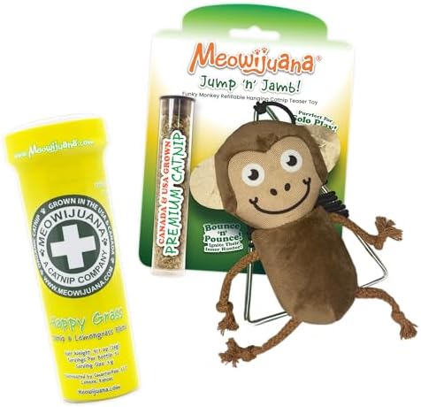 Meowijuana Jump 'n' Jamb Monkey Cat Toy and Catnip Blend | High Potency