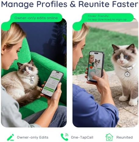 QR Code Dog Tag and Cat Tag, Scan to Reunite Faster, Waterproof and Durable, Lightweight and Quiet, Updatable Contact Info, with Jungle Explorer Pet Character Design