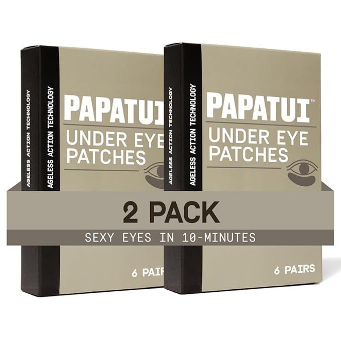Papatui by Dwayne Johnson Fast-Acting Under Eye Patches for Men | Ageless Action to Reduce Puffiness, Dark Circles and Fine Lines | Made with Niacinamide, Hyaluronic Acid, Caffeine | 6ct (Pack of 2)
