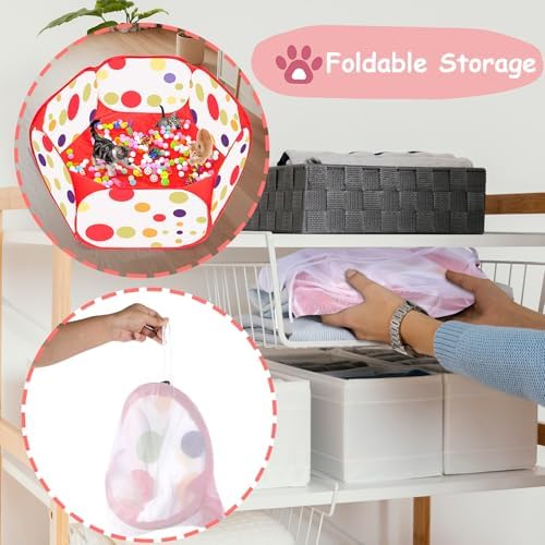 Cat Ball Pit for Cats, 226 Pcs Interactive Cat Toys for Indoor Kittens, Red