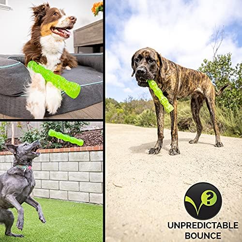 Hyper Pet Dura-Squeaks Stick Dog Toy, Large, Green, (Pack of 12)