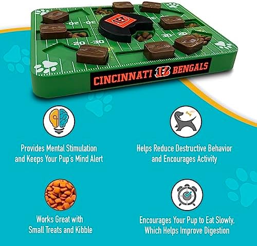 Pets First NFL Cincinnati Bengals Puzzle Toy, Puzzle Treat Dog Toy, Interactive Dog Treat Toy, Dog Puzzle