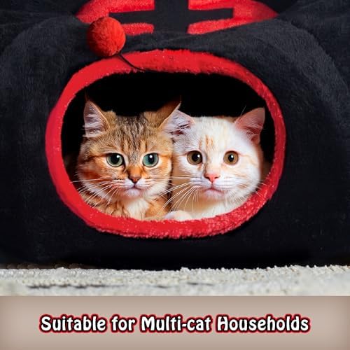Gothic Coffin Tunnel Cat Bed, Washable, Fits Cat up to 25 lbs