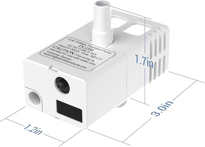 Veken Replacement Pump for 50oz, 95oz and 108oz Pet Fountain | Cat Water Fountain Dog Water Dispenser Ultra Quiet Long Lifespan Water Pump with USB Cable and LED Lights