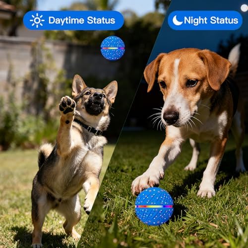 Interactive Dog Ball Toy, Automatic Moving & Rolling Dog Toy with 3 Modes, Self Rolling & Bouncing Ball to Keep Them Busy, for S/M Dogs, USB Rechargeable, E-TPU Pet Toy for Indoor & Outdoor Dogs