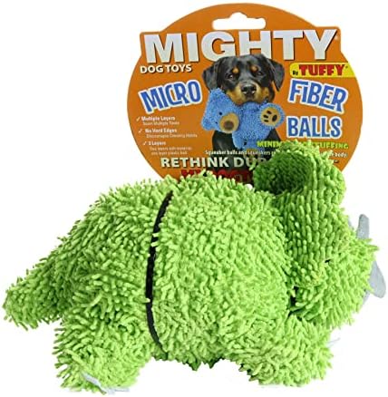 MIGHTY Tuffy Microfiber Medium Ball Triceratops Dog Toy