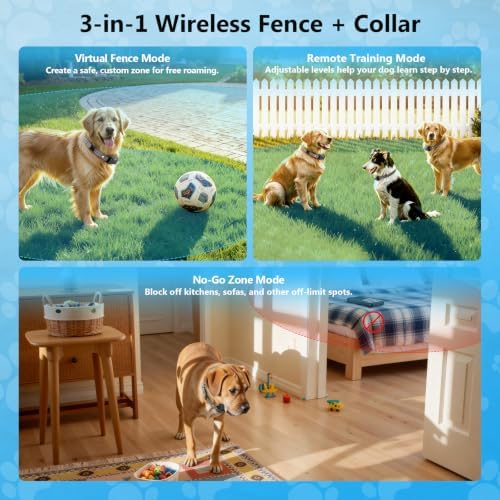 Dog Invisible Fence System with Real-Time Distance Display, 1 Acre