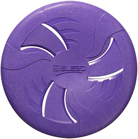 Indestructible Dog Flying Disc, Interactive Dog Flyer Toys, Soft Lightweight Catch and Fetch Toys for Medium Large Dogs, Floats in Water & Safe on Teeth, 9 inch (Large, Purple)
