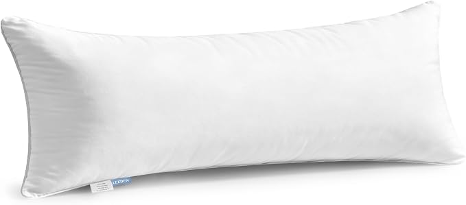 Leeden 14 x 36 Pillow Inserts (Set of 1) - Throw Pillow Inserts with 100% Cotton Cover - Rectangle Interior Sofa Pillow Inserts with Zipper for Sofa, Couch and Home Decor- White
