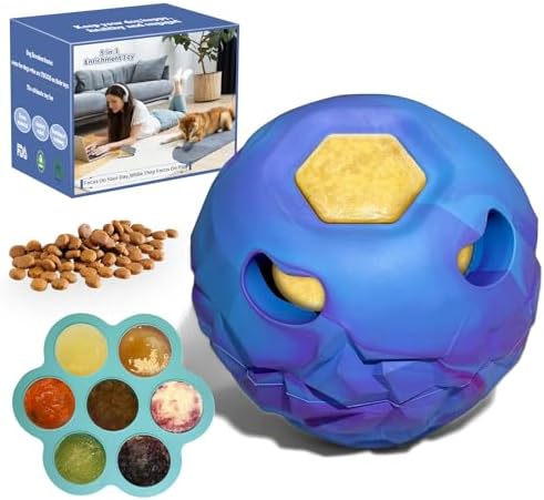 Small Frozen Treat Puzzle Ball, Interactive Fillable Rubber Dog Chew Toy