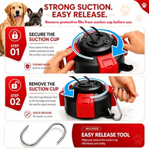 Interactive Suction Cup Tug of War Dog Pull Toys for Medium and Large Dogs, Chew & Puppy Teething Puzzle Toy Ball, Mental Enrichment Toy for Aggressive Chewers to Keeps Dogs Busy