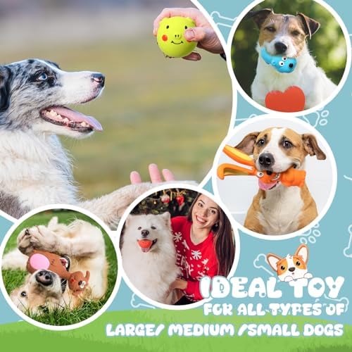 30 Pcs Latex Squeaky Dog Toys Soft Rubber Dog Chew Toy Animal Standing Stick Puppy Fetch Interactive Play Assorted Accessories for Small Medium Large Pets