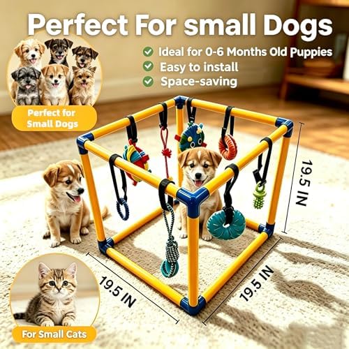 Puppy Play Gym Toys for Puppies - 8 Interactive Teething Dog Toys