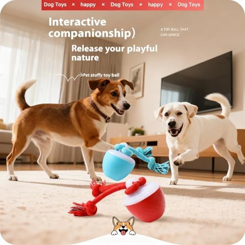 Interactive Dog Toys for Small Dogs – Peppy Pet Ball & Chase Buddy Dog Toy Active Rolling Puppy Toys to Keep Them Busy, Daily Training Interactive Puppy Toys