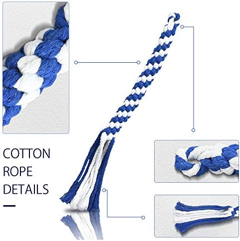 ASOCEA 3 Pack Dog Rope Toy, Flirt Pole Lure for Puppy Small Medium Dog