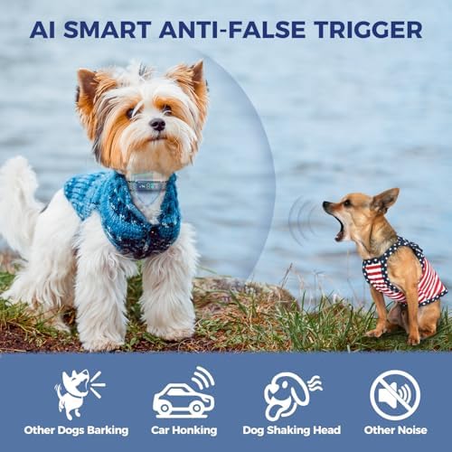 Anti-Bark Collar for Small Dogs, No Shock Bark Collar with Beep & Vibration, 1-5 Sensitivities Adjustable, Rechargeable Barking Collar, IP67 Waterproof - Humane Bark Collars, Rose Pink