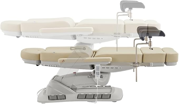 Dir Medical Spa Chair 4-Motor Electric Medical Examination Room Table with Stirrups Spa Beauty Bed Esthetician Chair Facial Bed with Position Memory Function Geneva