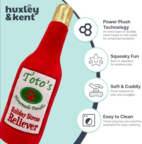 Huxley & Kent Plush Squeaky Dog Toy, Toto's Holiday Stress Reliever, Small