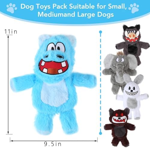 Bzonsmart 6 Pack Squeaky Dog Toys for Small Medium Large Dogs