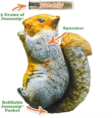 Doggijuana Squirrel & Juananip Bundle | Squeaky Refillable Plush Toy