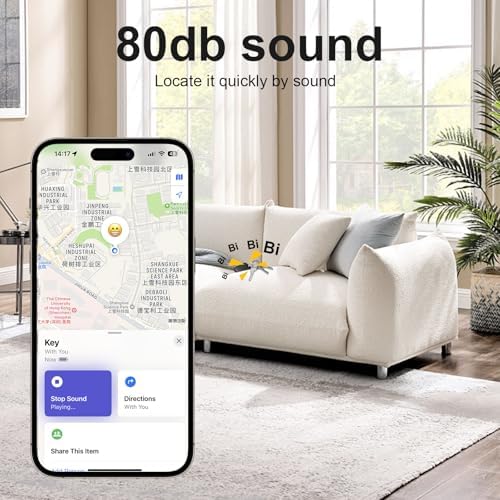 Smart Tracker Tags-2 Pack(iOS Only) Compatible with Apple with 1 Battery,Replaceable Battery,Bluetooth Luggage Smart GPS Tag Works with Apple Find My APP,Item Finders for Dog/Key/Luggage