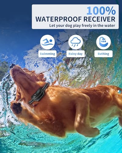 Dog Training Collar with Remote - Waterproof Shock Collar for Dogs Adjustable Levels (1-99) Beep Vibration Shock Flashlight Rechargeable Dog E Collar for Training Small Medium and Large Dogs