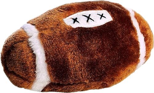 SPOT Plush Football Dog Toy with Squeaker | Soft, Plush Fabric Football Squeak Toy for Small and Large Dog Breeds | Fetch Toy for Throwing and Chasing | 4.5"