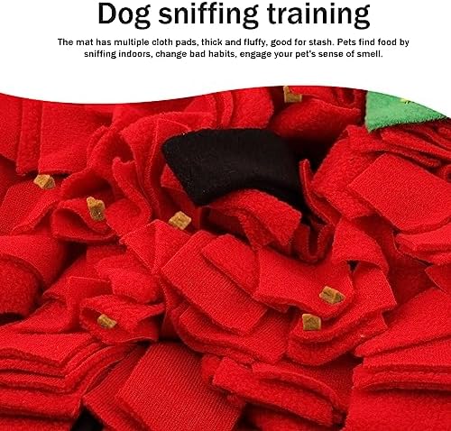 NINEFOX Snuffle Mat for Dogs, Pet Feeding Mats Puppy Sniffing Pad, Strawberry Shaped Snuffle Mat, Cat Doggies Interactive Toys for Multiple Breeds Training and Stress Release (Strawberry)