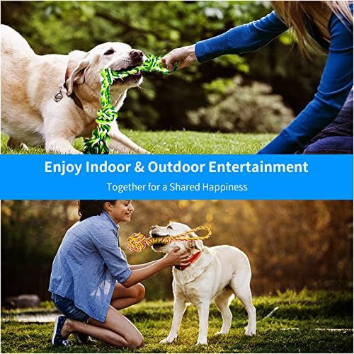 Spring Pole Dog Rope Toys, Tree Bungee Hanging Dogs Toy Interactive Tether Tug Indoor Outdoor Exercise Chewer Ropes Dog Toys, Pull Tug Solo Play Rope for Medium Large Dog