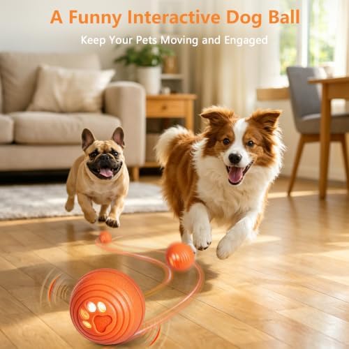 Automatic Interactive Dog Toys Ball with 4 Play Modes for Small Medium Dogs