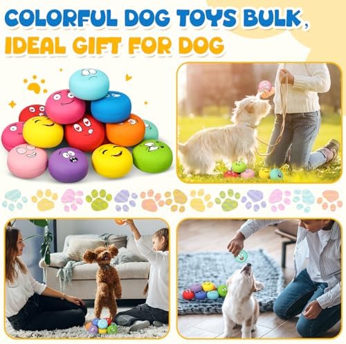 Hungdao 10 Pack Latex Squeaky Dog Toys Soft Squeaky Balls,Dog