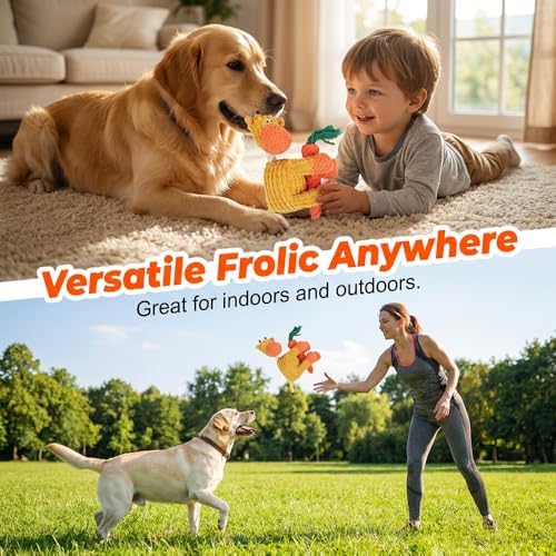 Indestructible Dog Toys for Aggressive Chewers, Squeaky Plush Chew Toy