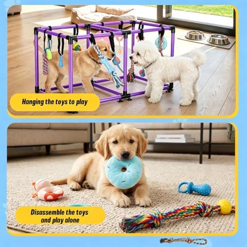 Purple Puppy Play Gym with 12 Hanging Toys