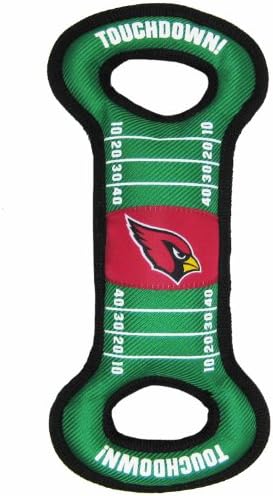NFL Football Field DOG TOY with Squeaker. - ARIZONA CARDINALS - For Tug, Toss, and Fetch. - Tough & Durable PET TOY