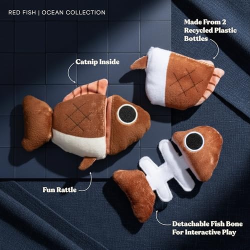 Premium Plush Cat Toy - Fish Puzzle Cat Toy, Eco Friendly, Catnip