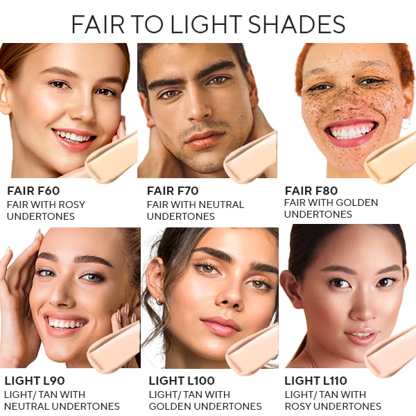 MIRABELLA - Invincible for All HD Liquid Foundation, Moisturizing Face Products for All Skin Types, Full-Coverage Lightweight Foundation Makeup, Moisturizing & Hydrating Beauty Care, Light L100