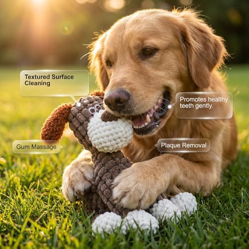 Indestructible Dog Toys for Aggressive Chewers, Squeaky Plush Chew Toy