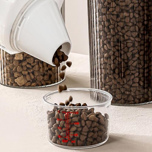 Dog Food Storage-Container - Clear Food Bin, Airtight Organizer with Pour Spout Measuring Cup, Holder for Dry Kibble | Pet Supplies Storage-for Kitchen Pantry, Cat or Dog Treats, Home Feeding