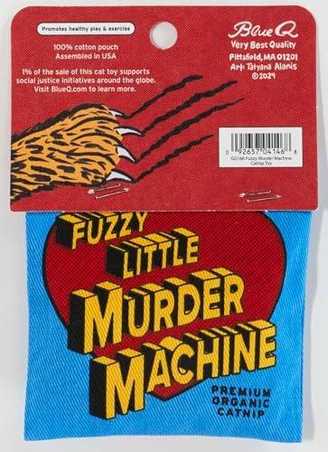 Blue Q Catnip - Cute Cat Toys for Biting w/Funny Graphics - Murder Machine