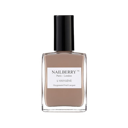 Nailberry L'Oxygéné Oxygenated Nail Lacquer | Honesty | Dark Beige Opaque Nail Polish | UV Protected Long-Wear Nail Polish | 12-Free | Vegan | Certified Halal | Cruelty & Gluten Free | 15 ml